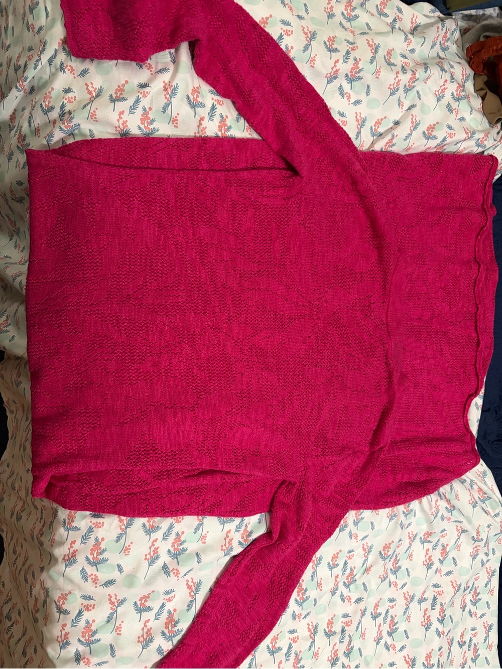 a new day Hot Pink Long Sleeve Knit Sweater Dress